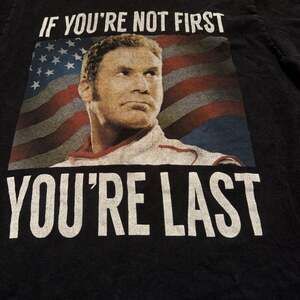 TALLADEGA NIGHTS Ricky Bobby American Flag T-Shirt MENS LARGE NEW Will Farrel